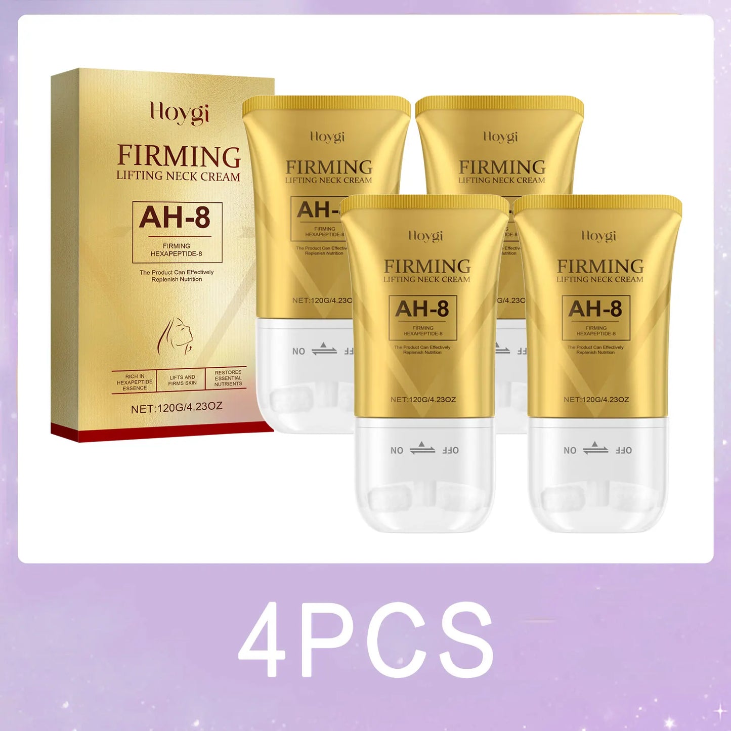 AH-8 Firming Neck Cream with Roller Moisturizing Tightening Lotion Jawline Double Chin Lifting Massage anti Aging Neck Skin Care