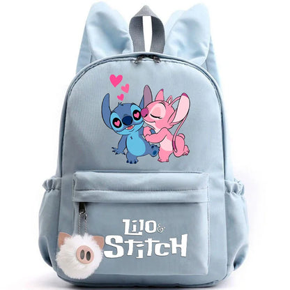 Cute Lilo Stitch Backpack for Girl Boy Student Teenager Rucksack Women Casual School Bags Travel Rabbit Ears Mochila