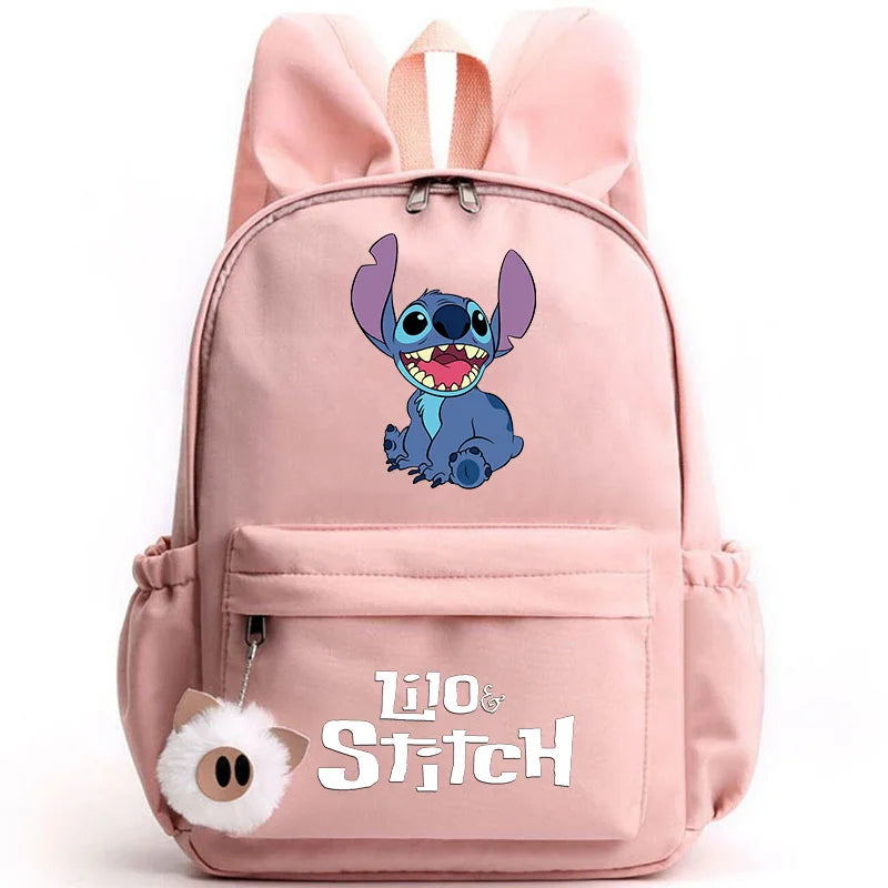 Cute Lilo Stitch Backpack for Girl Boy Student Teenager Rucksack Women Casual School Bags Travel Rabbit Ears Mochila