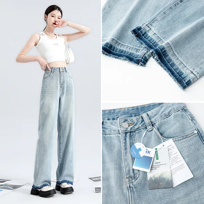Trendy Sky Blue Flared Denim Pants for Ladies