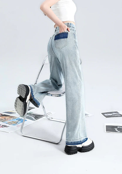 Trendy Sky Blue Flared Denim Pants for Ladies