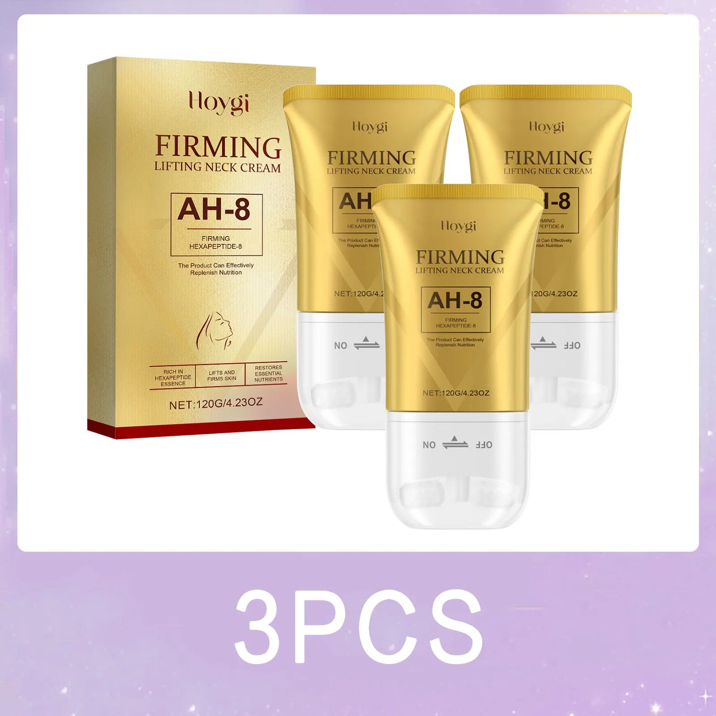 AH-8 Firming Neck Cream with Roller Moisturizing Tightening Lotion Jawline Double Chin Lifting Massage anti Aging Neck Skin Care
