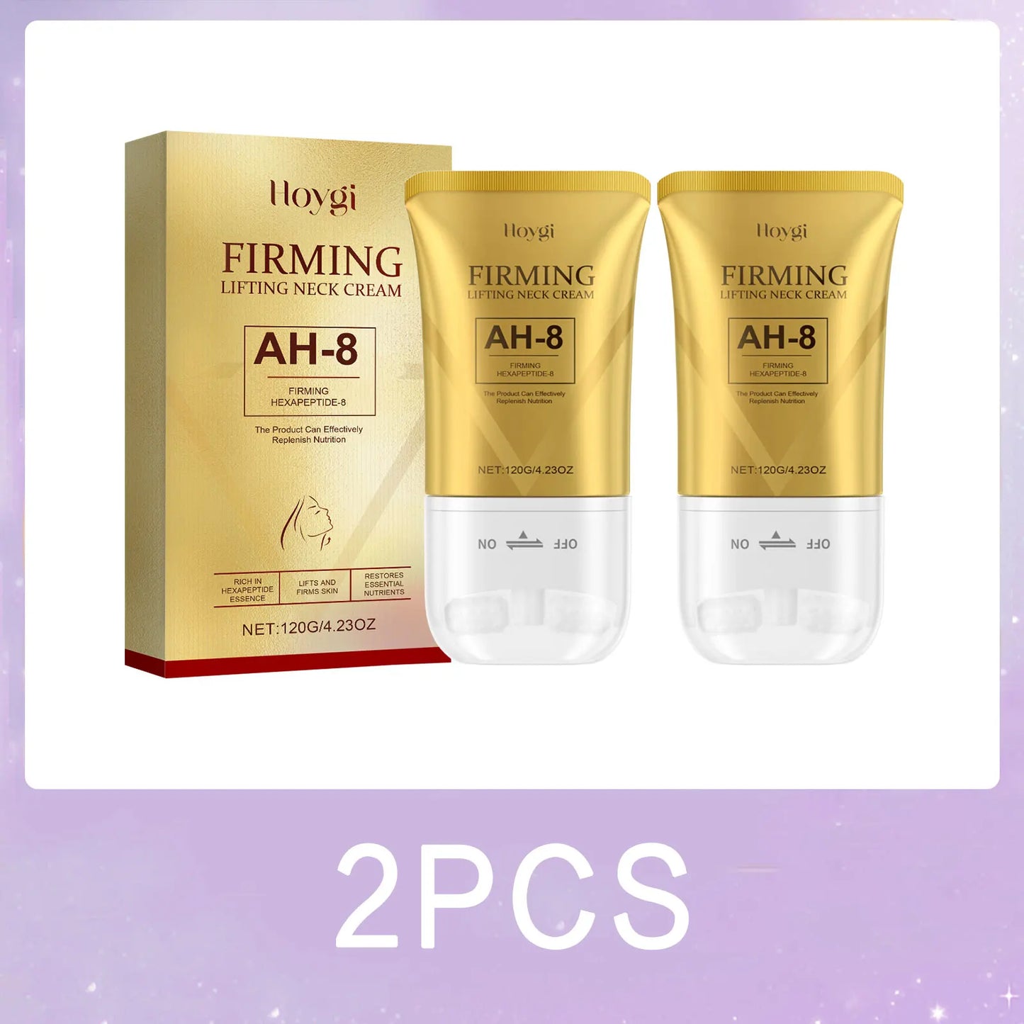 AH-8 Firming Neck Cream with Roller Moisturizing Tightening Lotion Jawline Double Chin Lifting Massage anti Aging Neck Skin Care