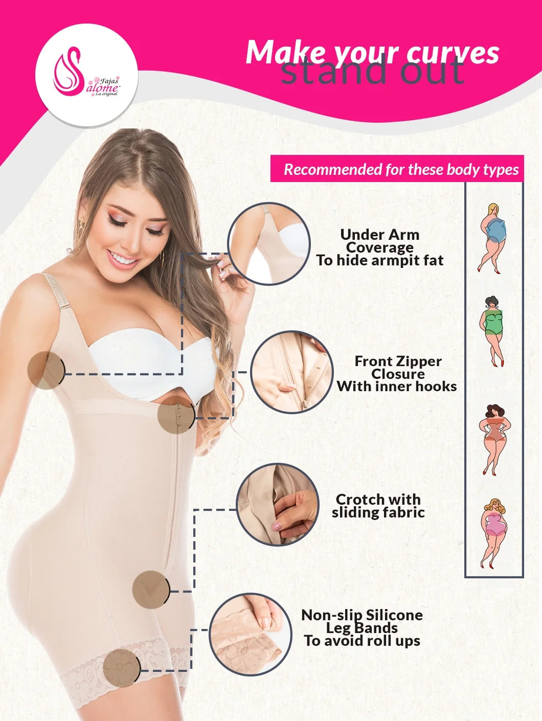 Salome Stage 2 Faja Colombiana Postpartum Girdle Woman Strapless Full Body Shapewear Black 2XL