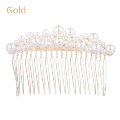 Women Bridal Rhinestone Clips Pearl Hair Combs Wedding Hair Accessories Hair Pin Bride Barrette Hair Tiara Jewelry Accessories