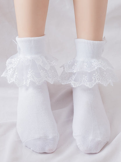 Children Lace Socks Girl Socks Cotton Socks Baby Princess Children Lace White Socks Dance